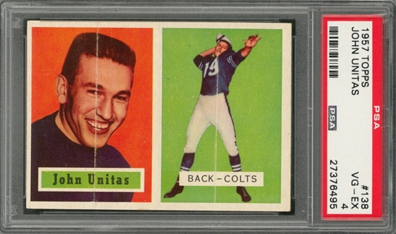 1957 Topps #138 Johnny Unitas Rookie Card – PSA VG-EX 4